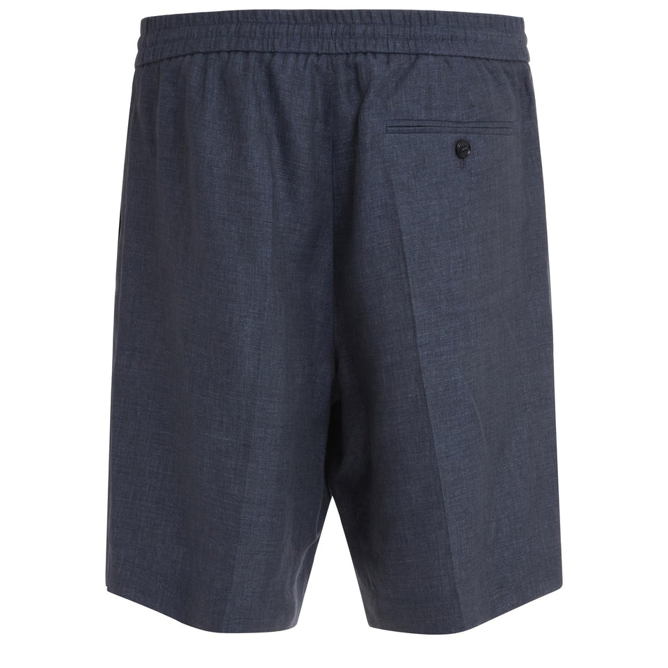 Blue linen shorts
