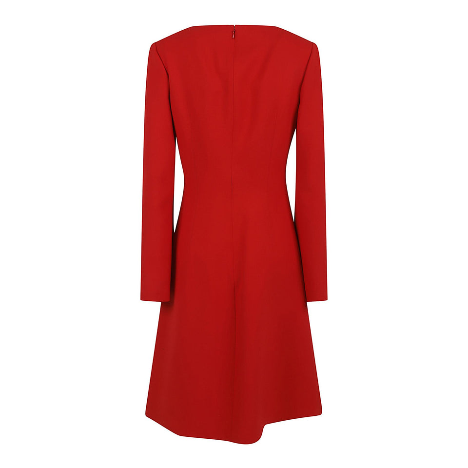 Abito in tessuto rosso 848900 QJAAA6610 ALEXANDER MCQUEEN