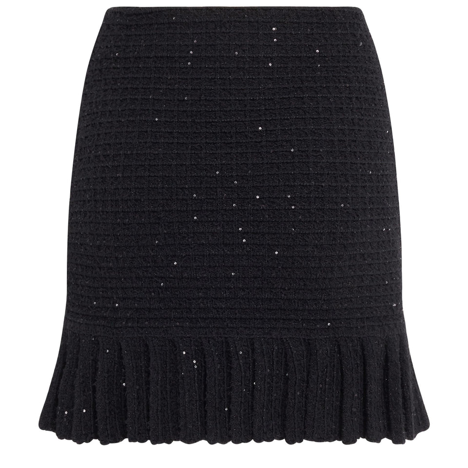 Mini gonna in tessuto nera