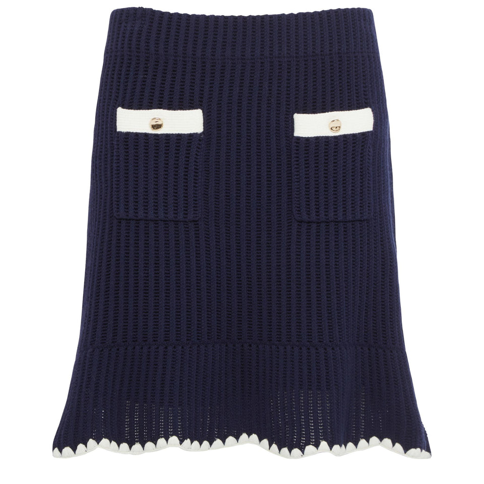 Gonna in maglia blu