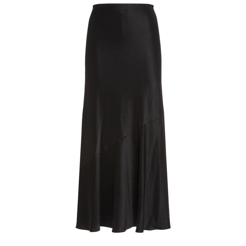 Long black fabric skirt
