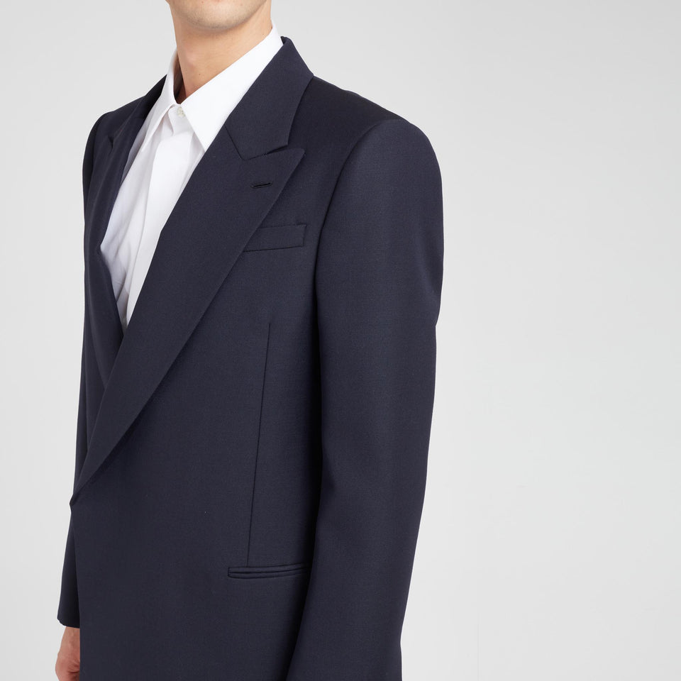 Blazer sartoriale in lana blu