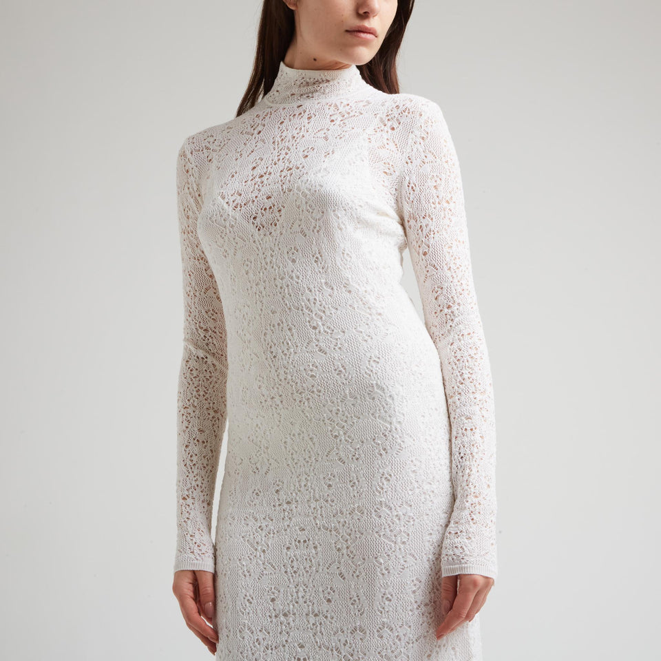 Abito "Lethe" in lana e seta bianco