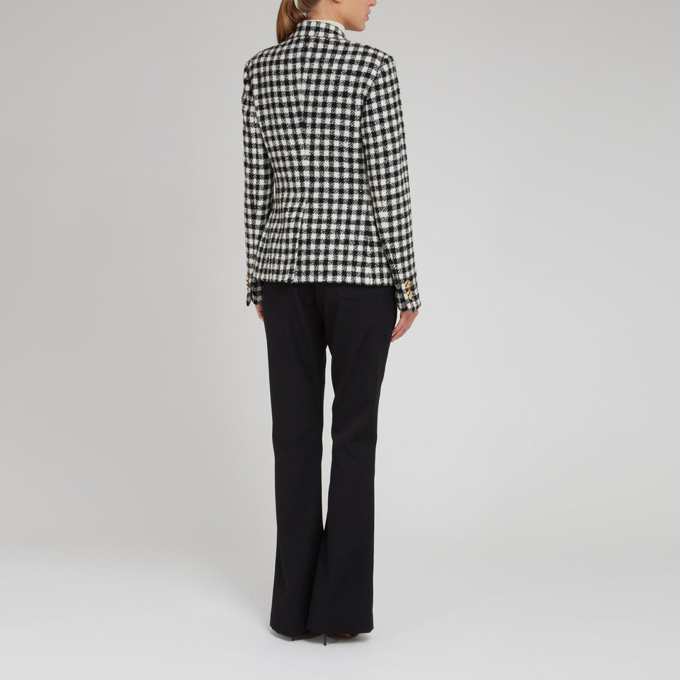 "Alicya" double breasted jacket in black and white wool