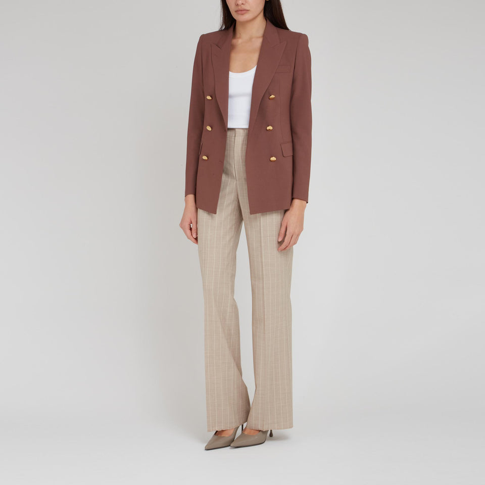 Double breasted jacket ''J-Parigi'' in brown fabric