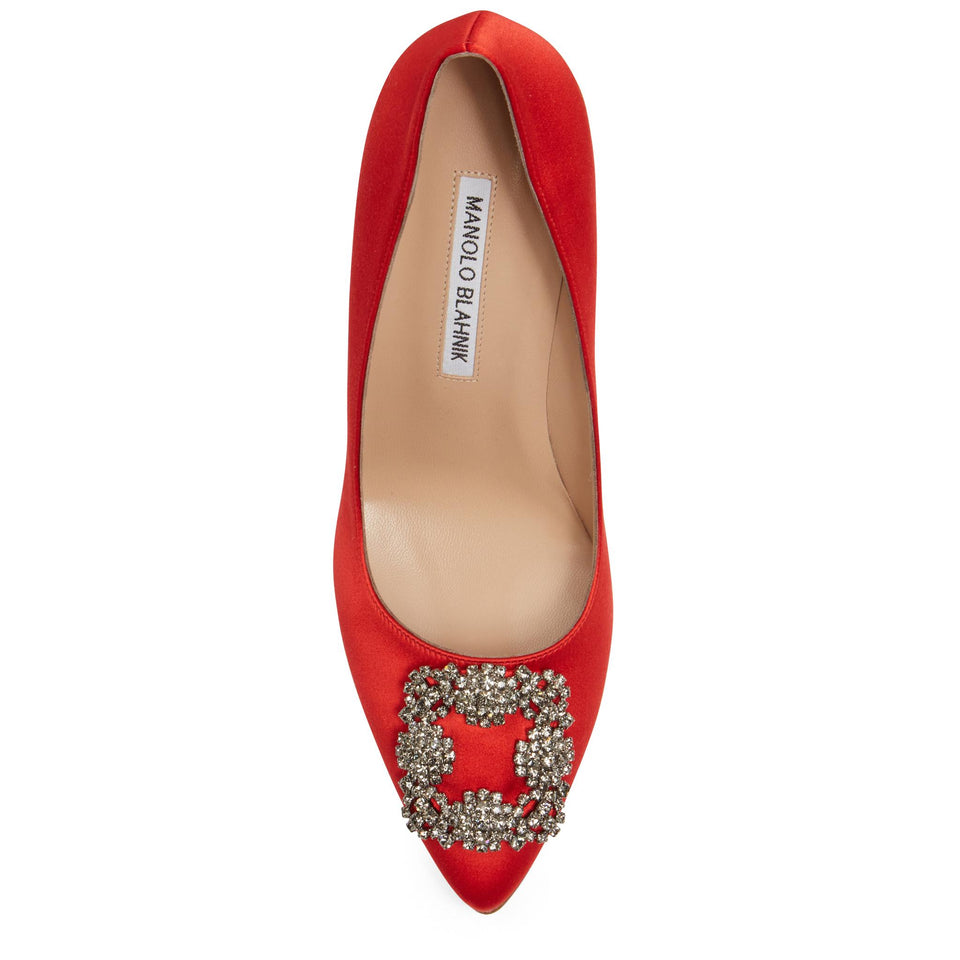 Decolletè ''Hangisi 90'' in raso rossa 9XX-0663 0030 MANOLO BLAHNIK