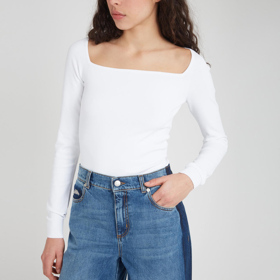 Top in tessuto bianco