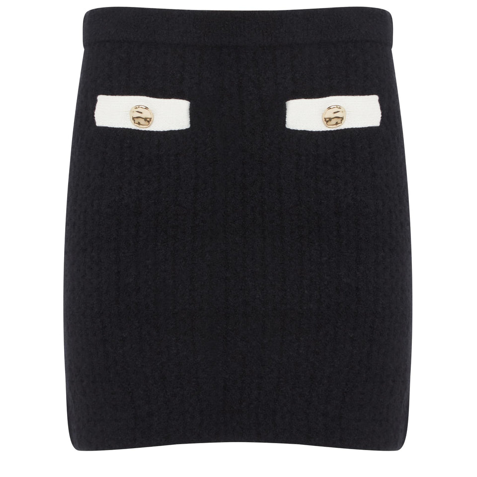 Mini gonna in tessuto nera