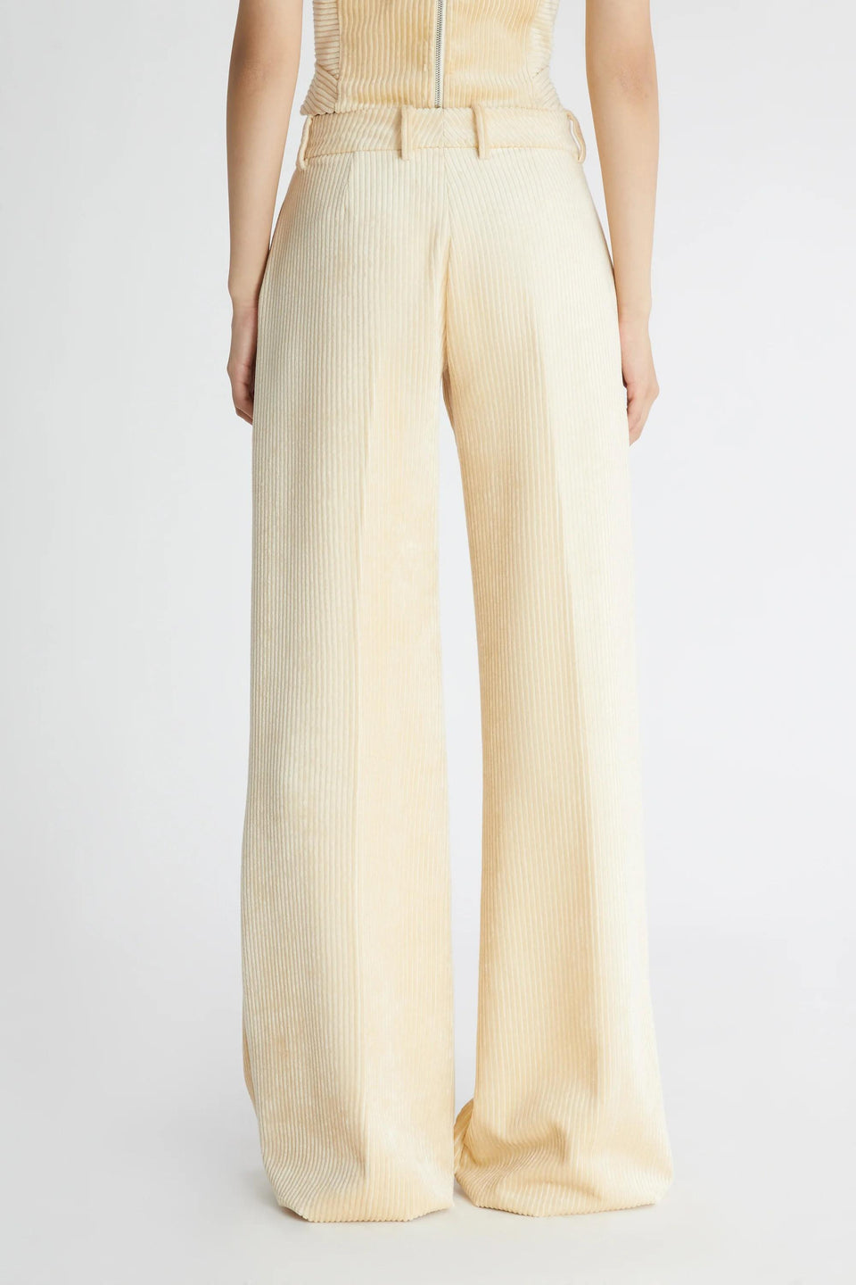 White velvet trousers