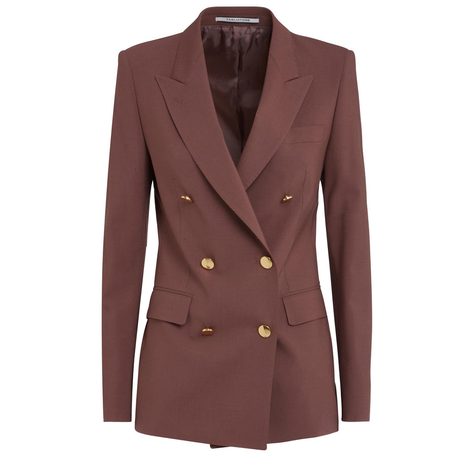 Double breasted jacket ''J-Parigi'' in brown fabric