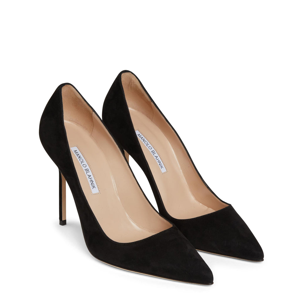 Decolletè "BB" 105 in suede nera 9XX-0417 0016 MANOLO BLAHNIK