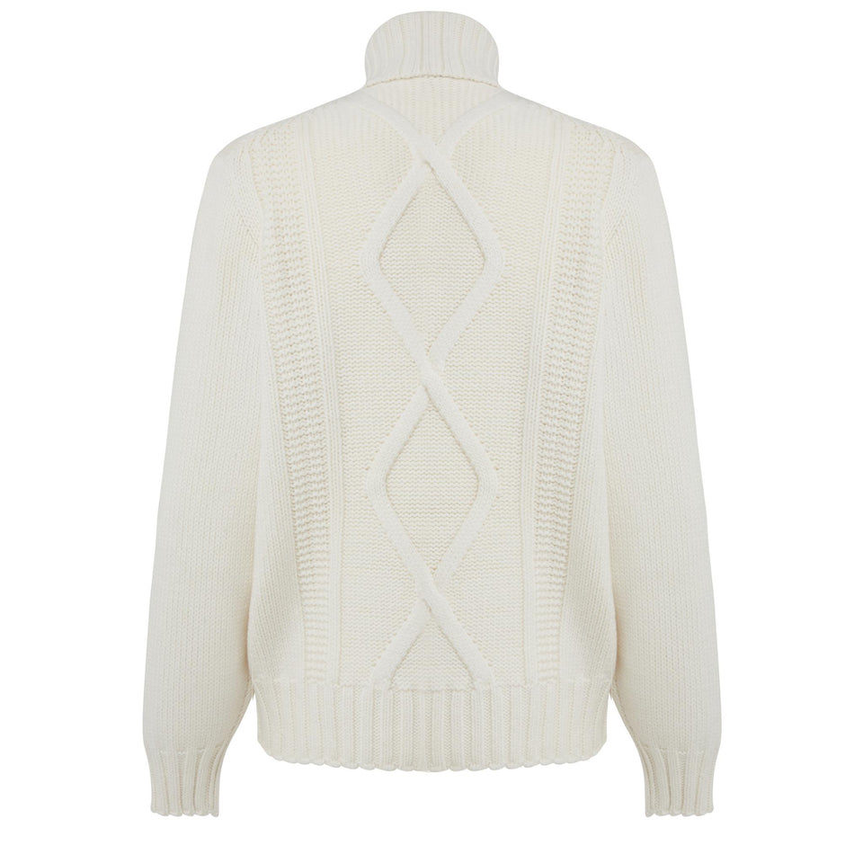 White cashmere sweater