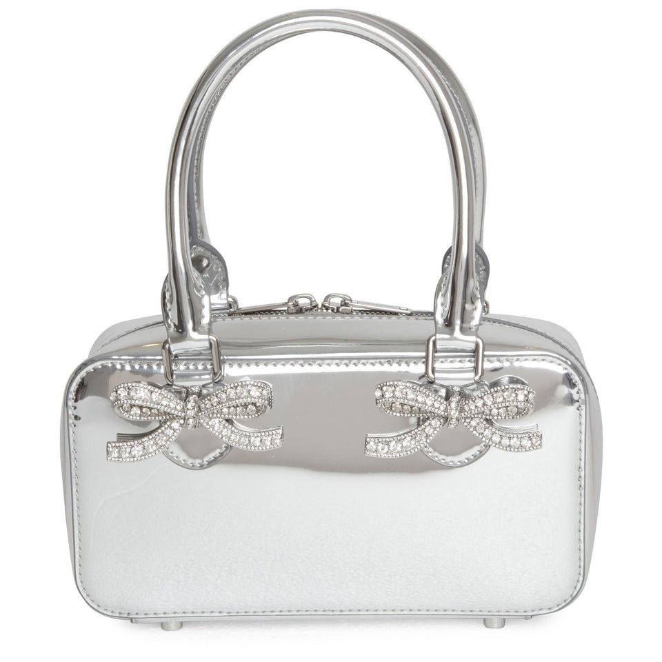 Mini silver leather bag