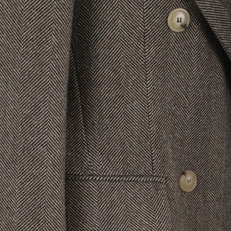 Cappotto doppio petto in lana grigio D476D704 OQRJ4701 ERMANNO SCERVINO