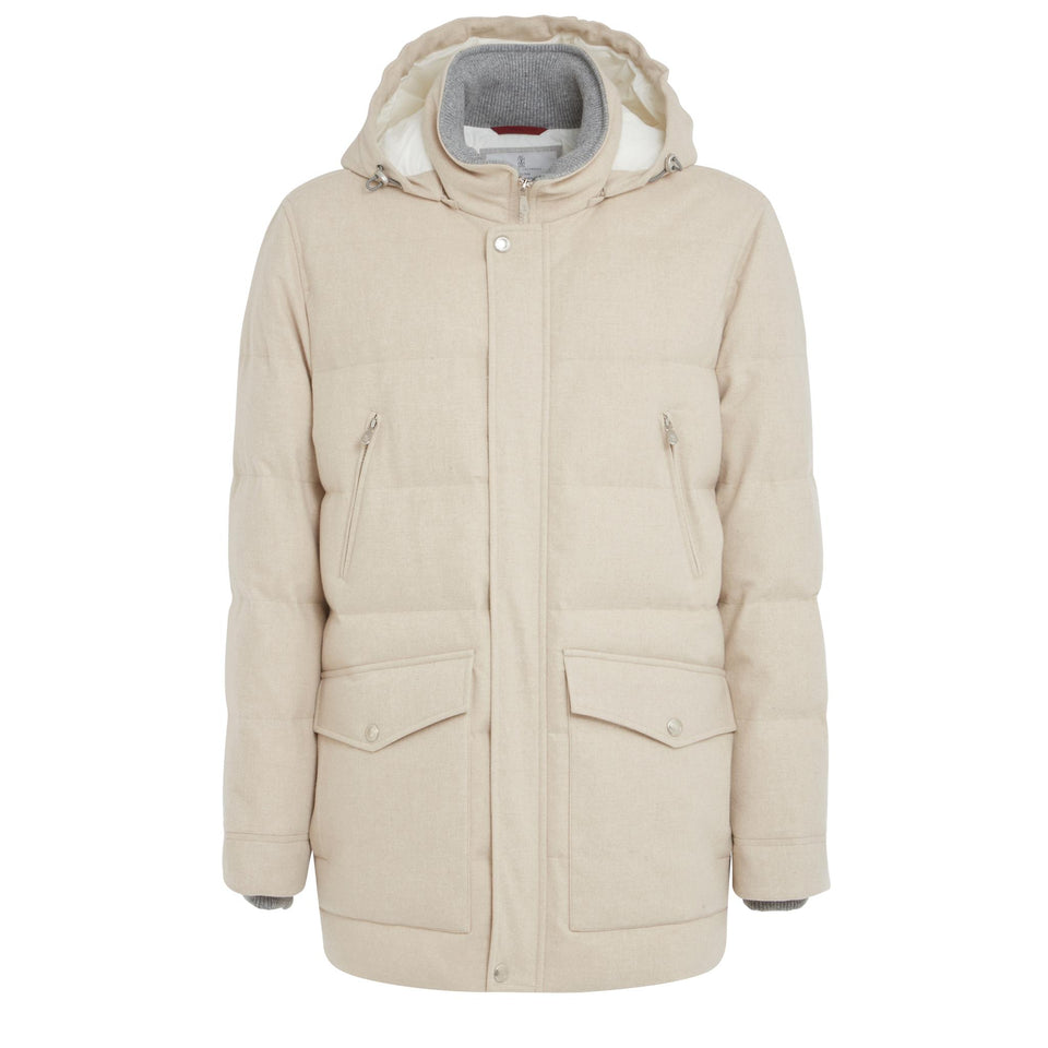 Piumino in lana beige