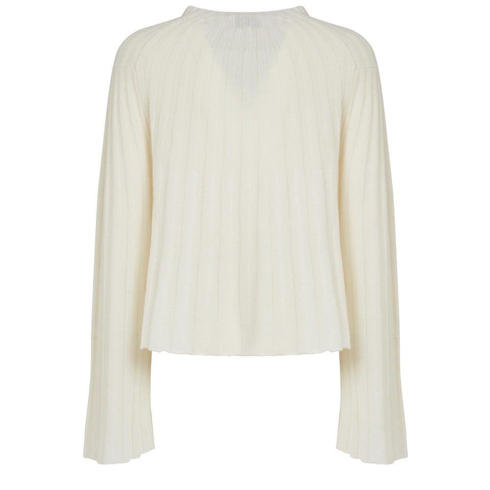 "Koro" sweater in white wool and cashmere
