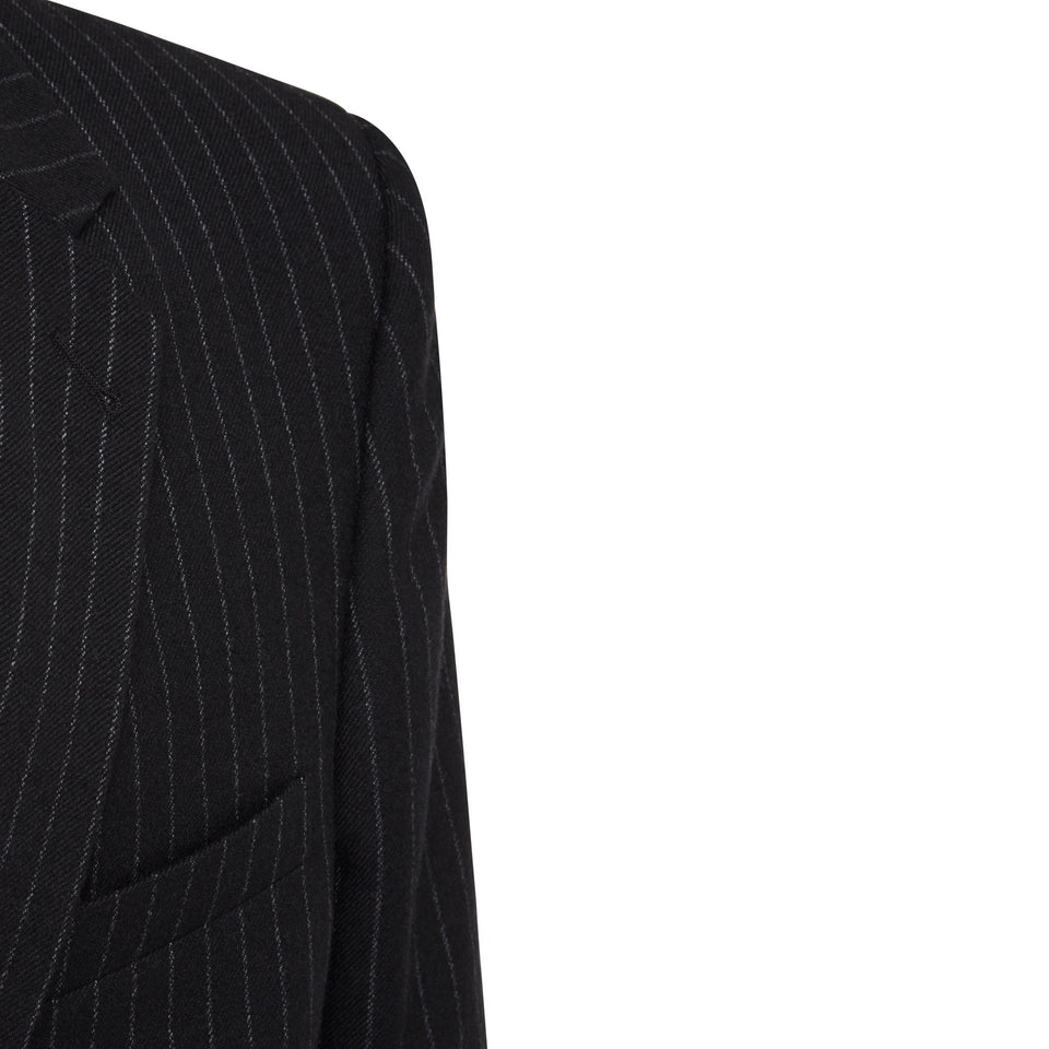 Giacca in flanella di lana nera - GIO MORETTI