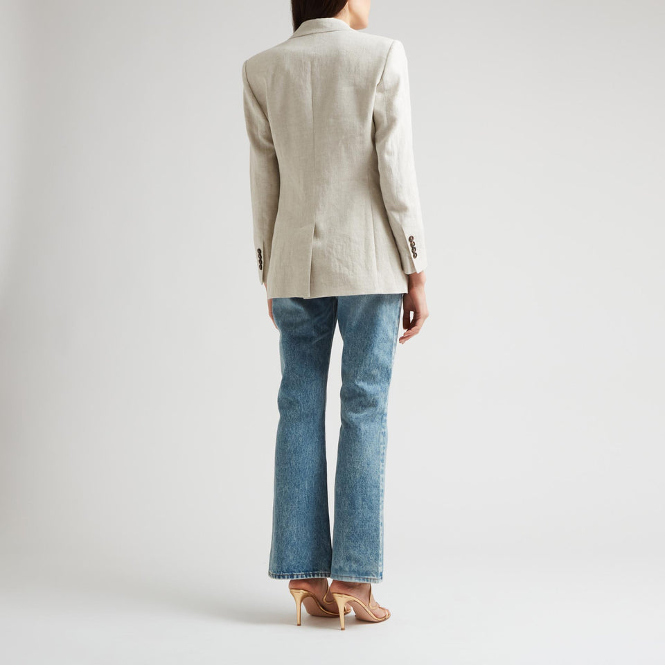 Single breasted grey linen jacket