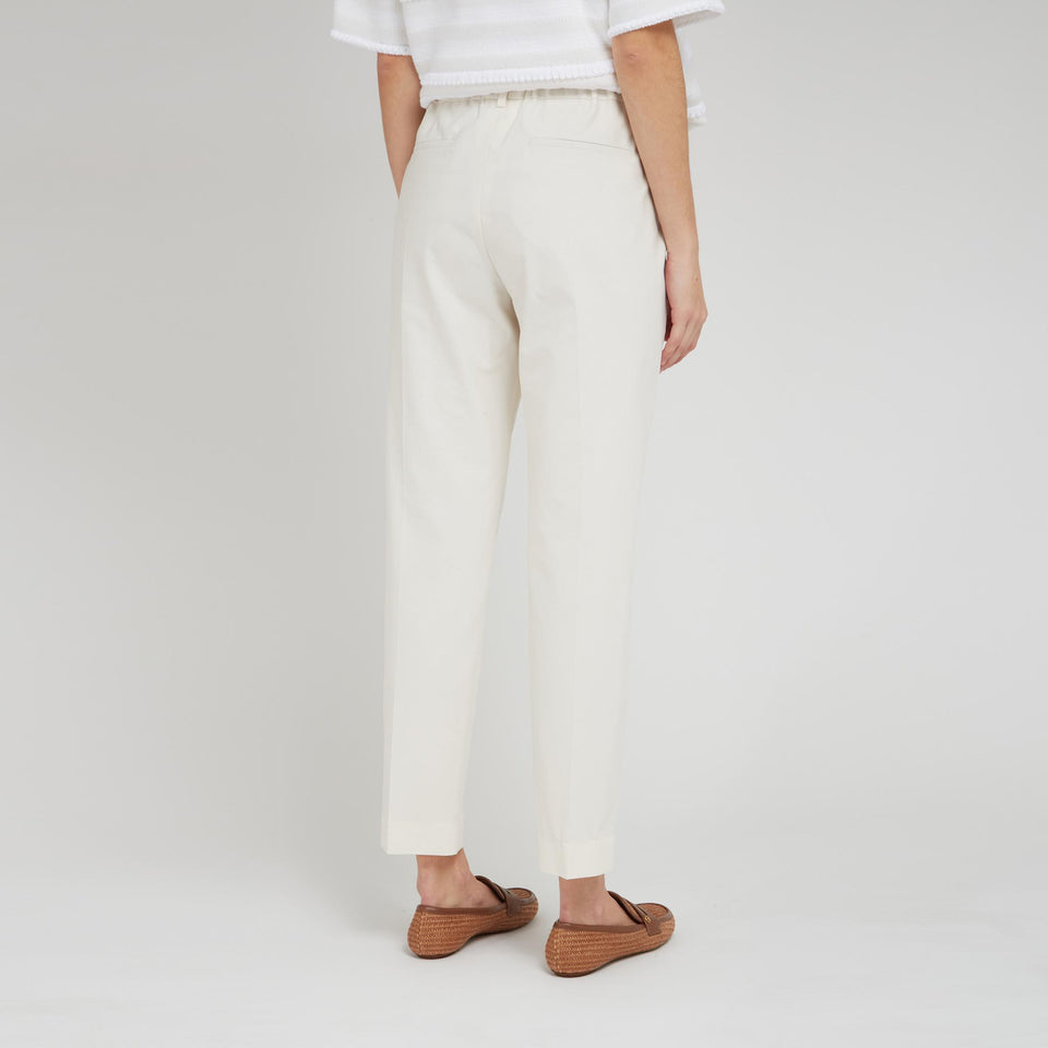 Pantalone in cotone bianco