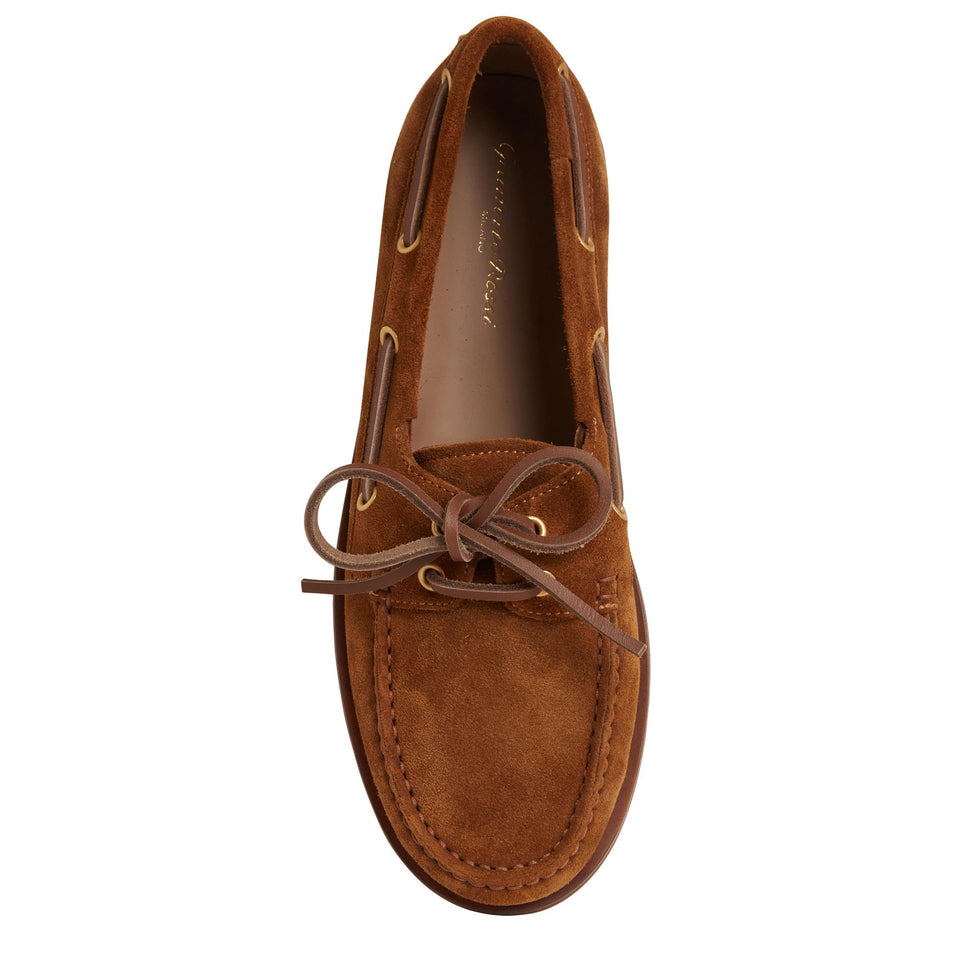 Mocassino in suede marrone G25367 10GOMS4CTECU GIANVITO ROSSI