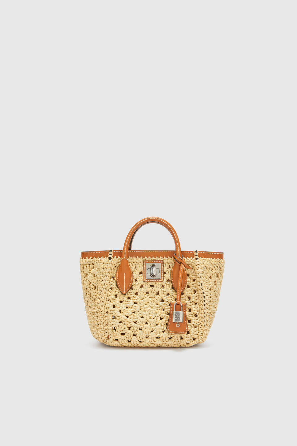 Beige raffia mini bag