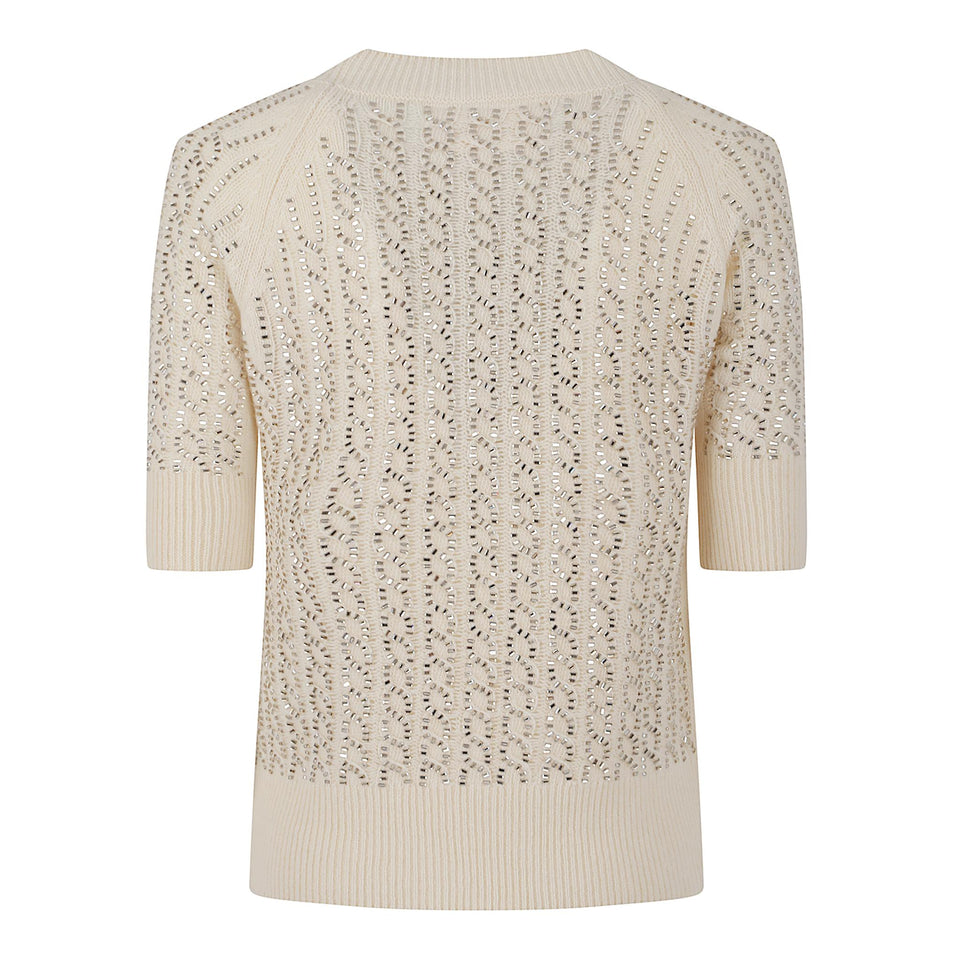 Maglia in lana bianca D475L701 CTBBW10110 ERMANNO SCERVINO