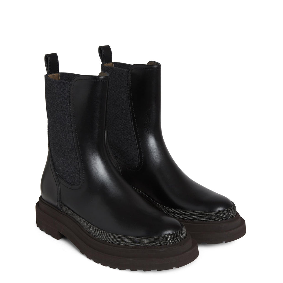 Stivaletto in pelle nero MZOLG2745 C101 BRUNELLO CUCINELLI