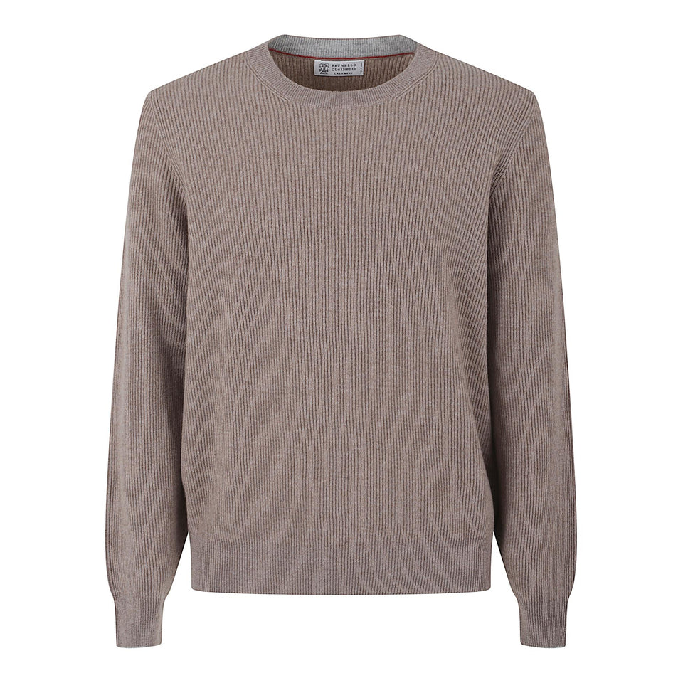 Maglia in cashmere beige M2229510 CSJ89 BRUNELLO CUCINELLI