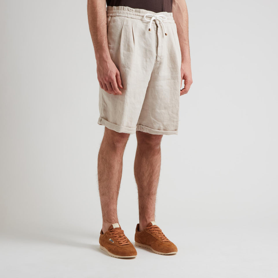 Shorts in lino beige