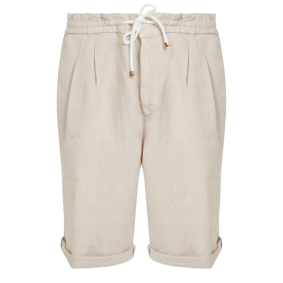 Shorts in lino beige