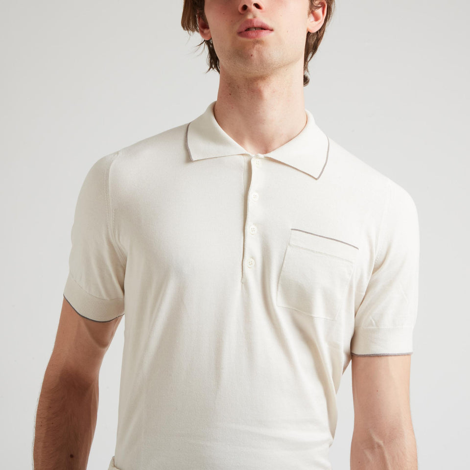 Polo in cashmere bianca