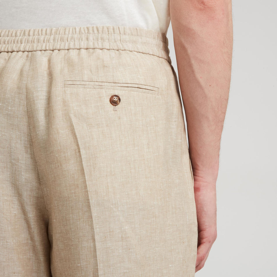 Beige linen shorts