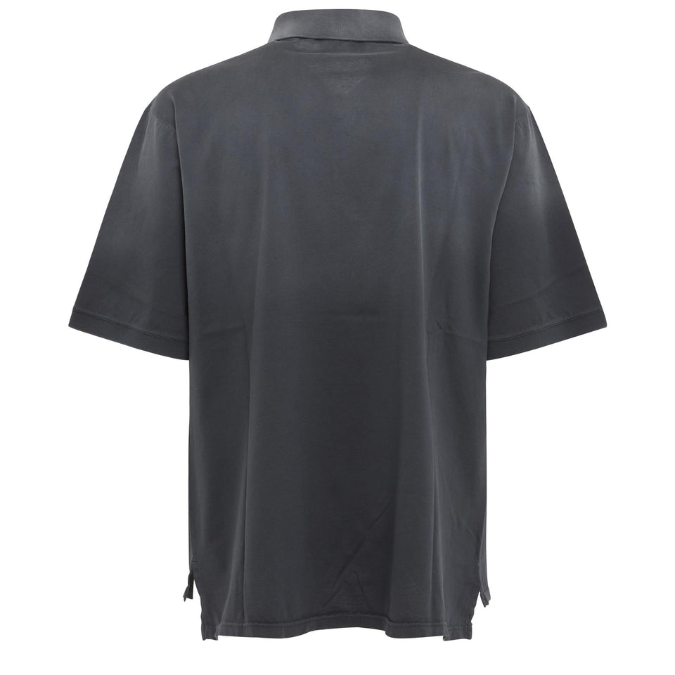 Polo in cotone grigia