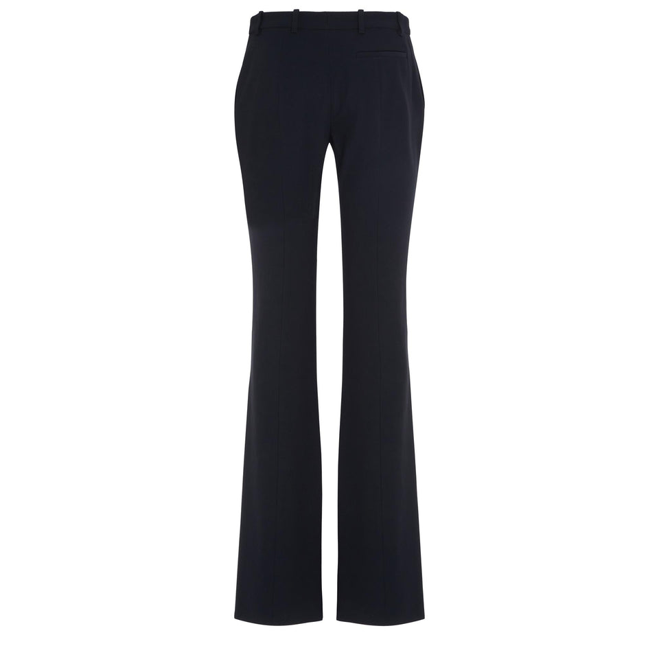 Black wool flared trousers
