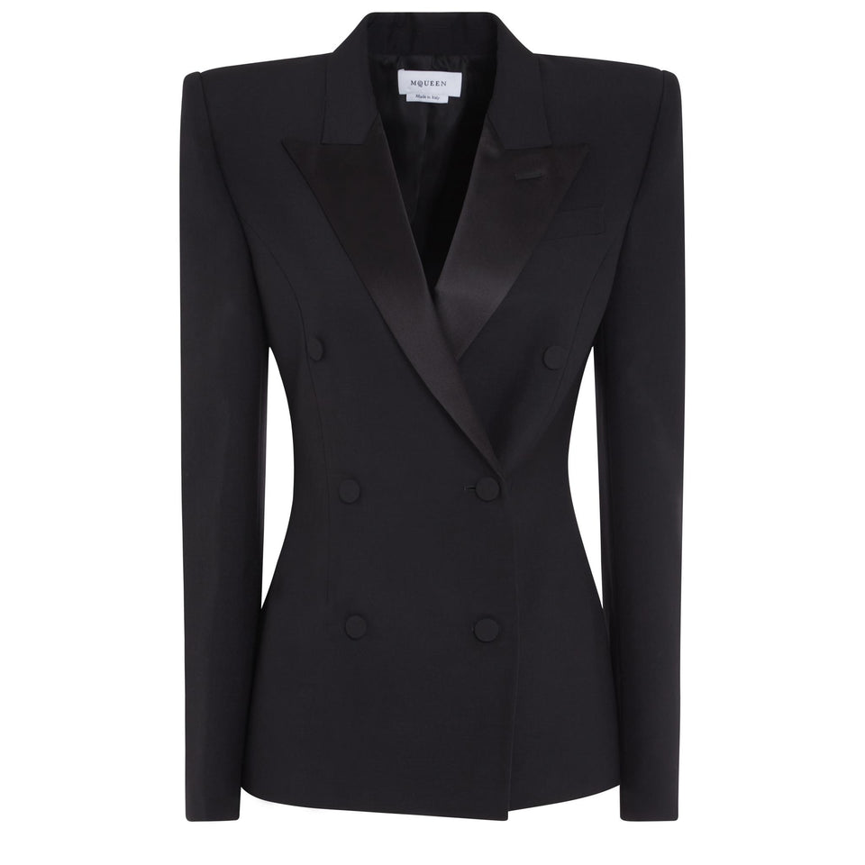 Blazer doppio petto in lana nero