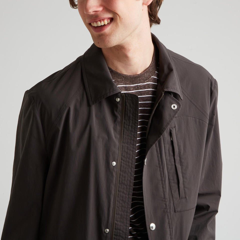 Brown water-repellent cotton jacket