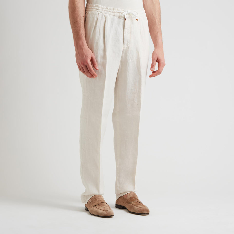 Pantalone chino in cotone bianco
