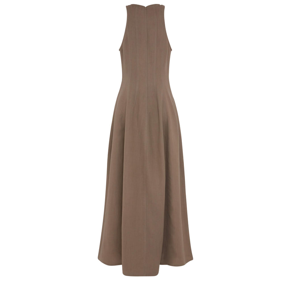 Brown linen dress