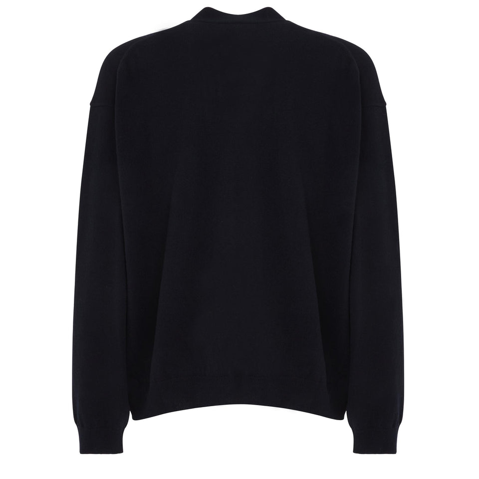 Cardigan in lana blu