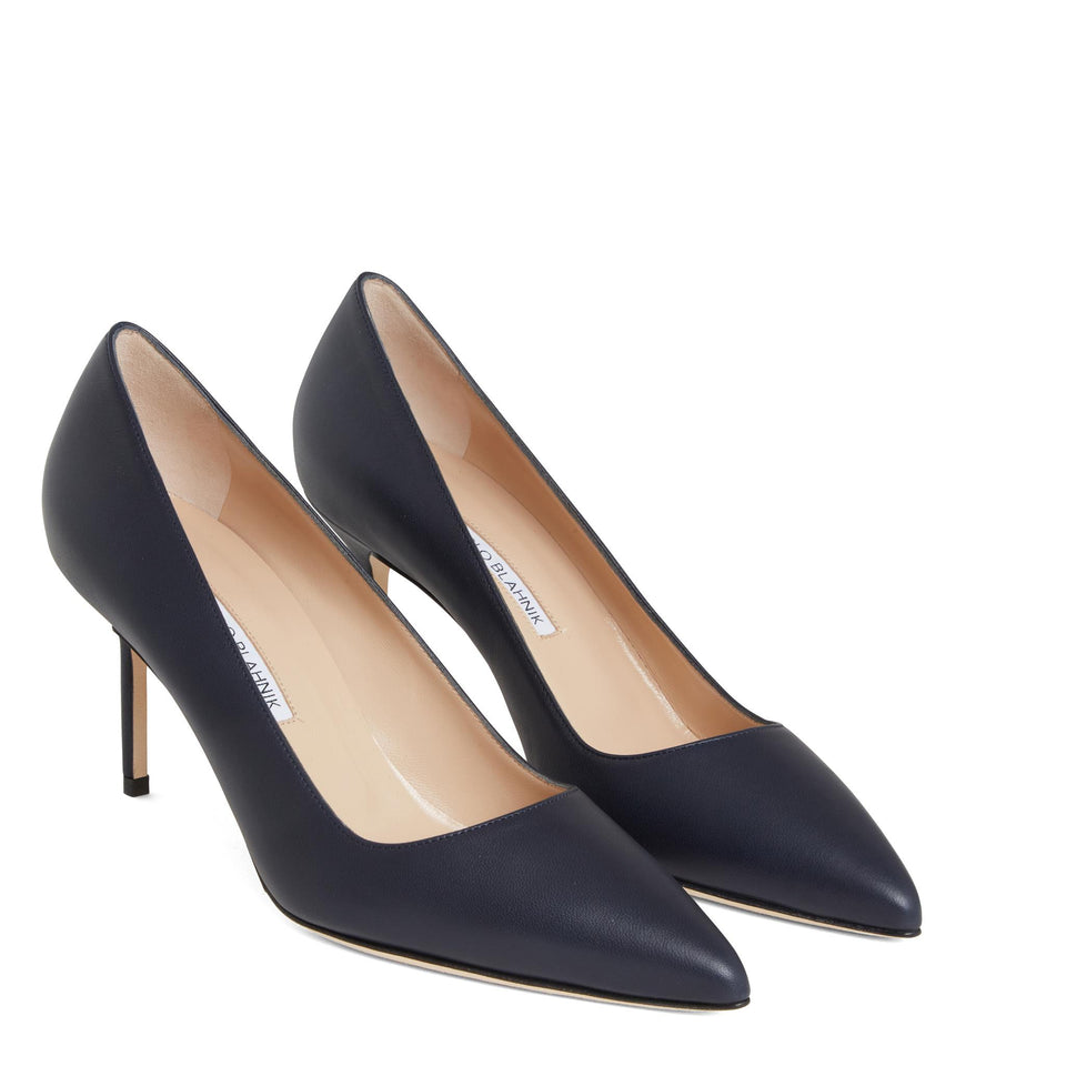 Decolletè "BB" 70 in pelle blu 9XX-0463 0012 MANOLO BLAHNIK