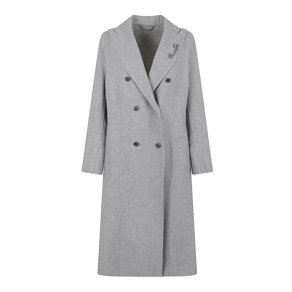 Cappotto doppio petto in cashmere grigio D476D301 UAPT4702 ERMANNO SCERVINO