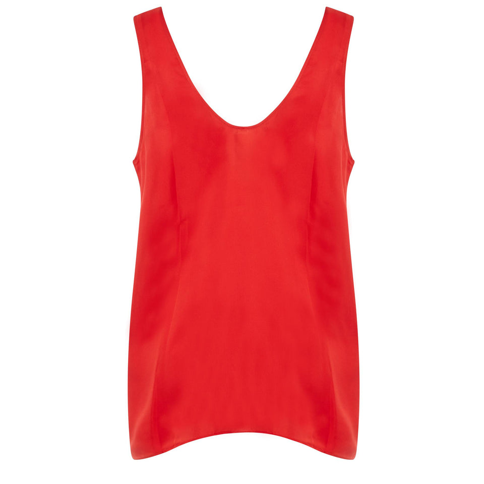 Canotta in seta rossa