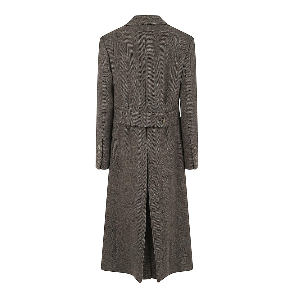Cappotto doppio petto in lana grigio D476D704 OQRJ4701 ERMANNO SCERVINO