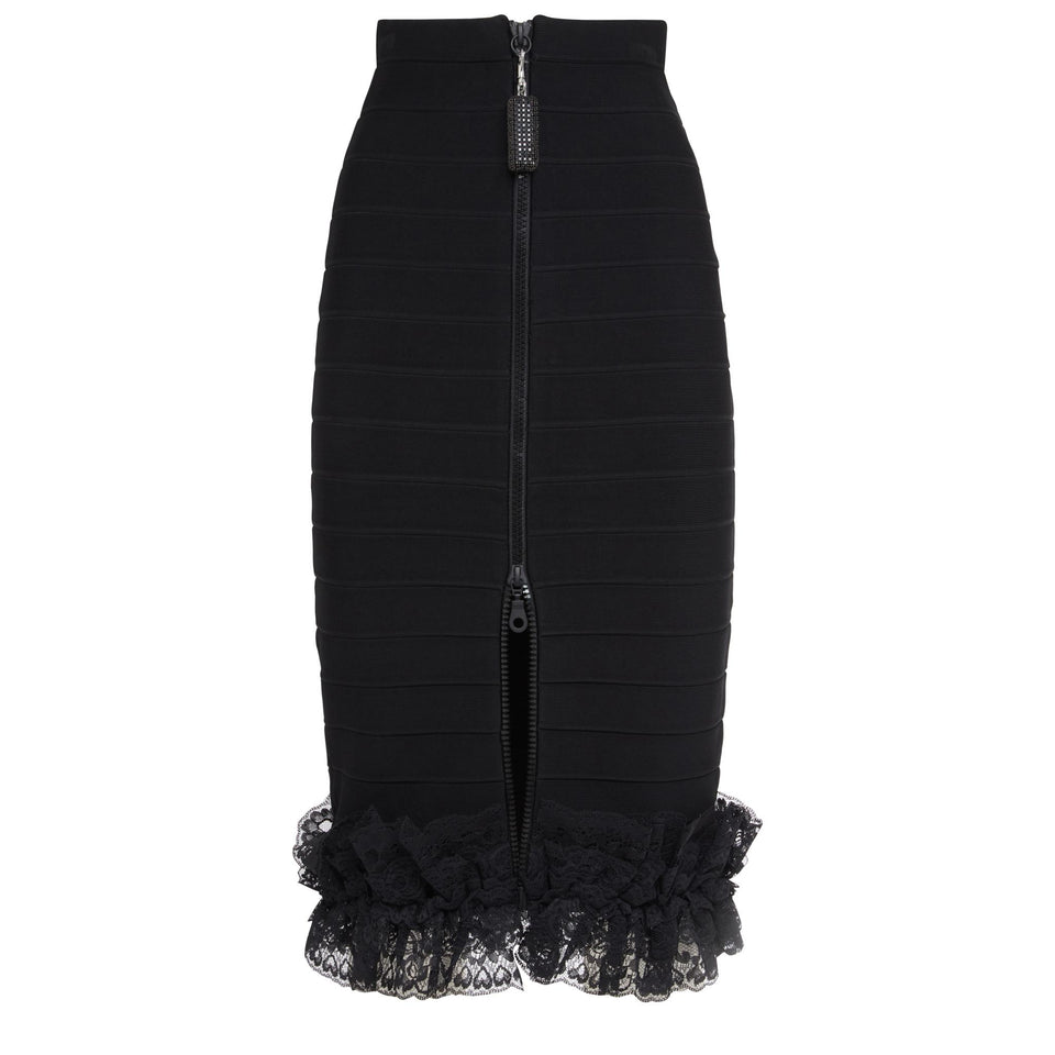 Black knitted skirt
