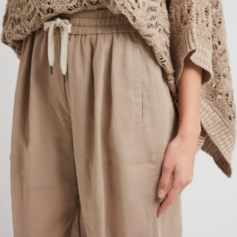 Pantalone in lino beige