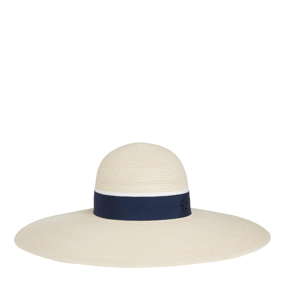 Beige straw "Blanche" hat