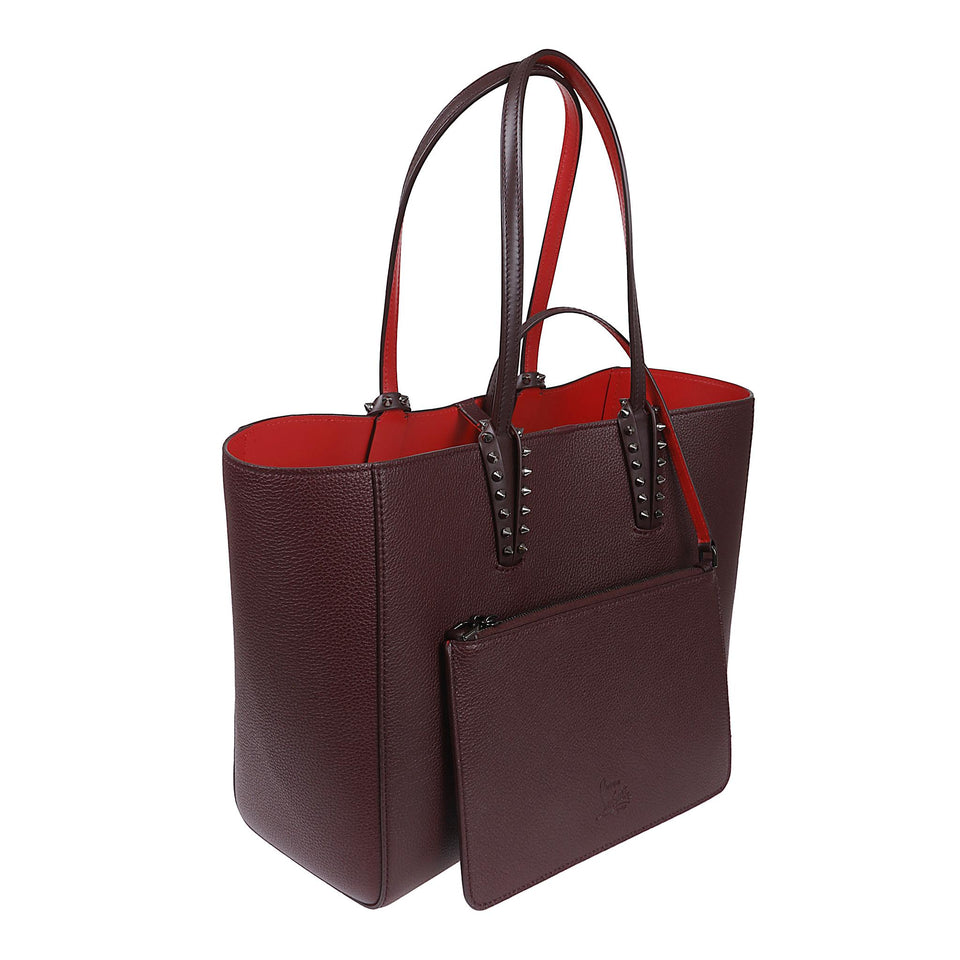 Borsa tote ''Cabata'' in pelle bordeaux 1255045 8648 CHRISTIAN LOUBOUTIN