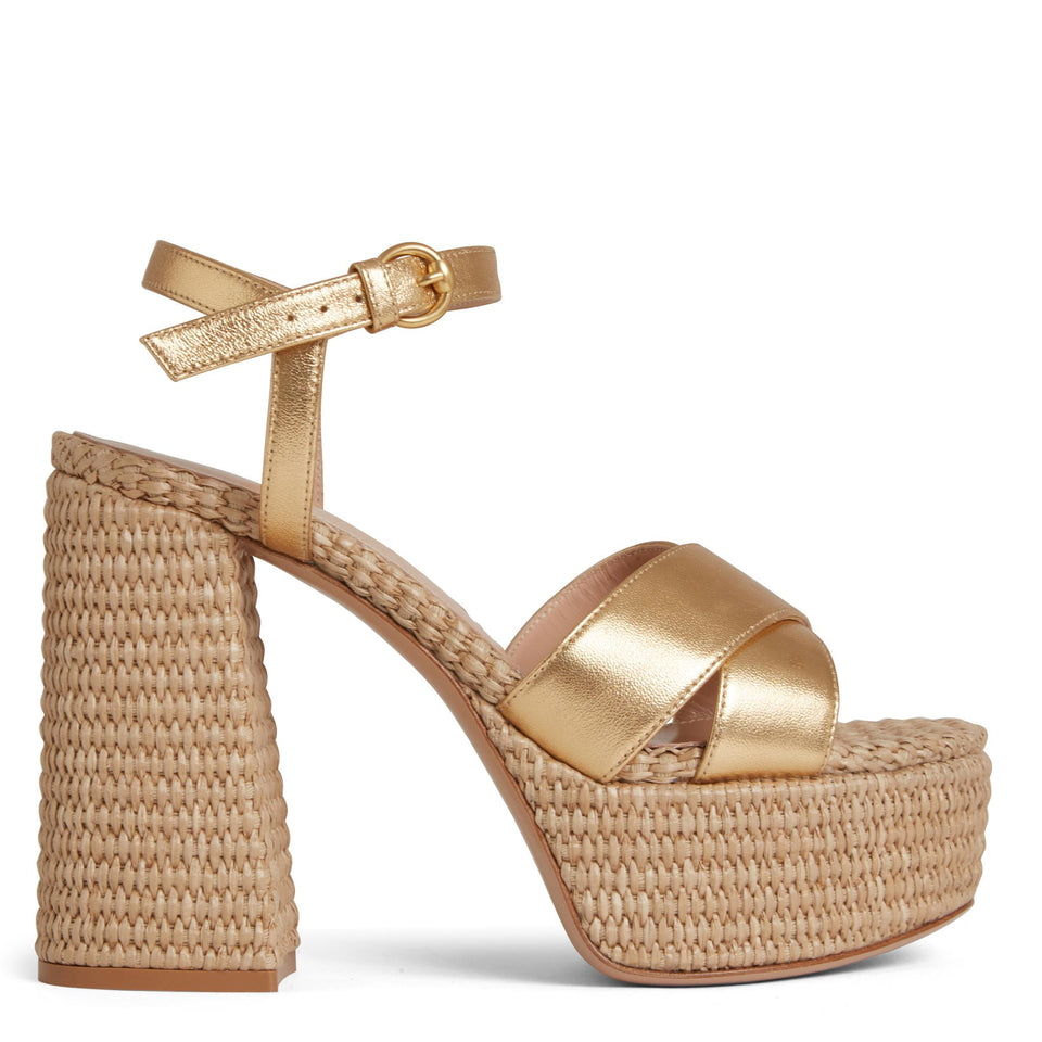 Sandalo ''Bebe'' in nappa marrone G31522 70RICNWAMENA GIANVITO ROSSI