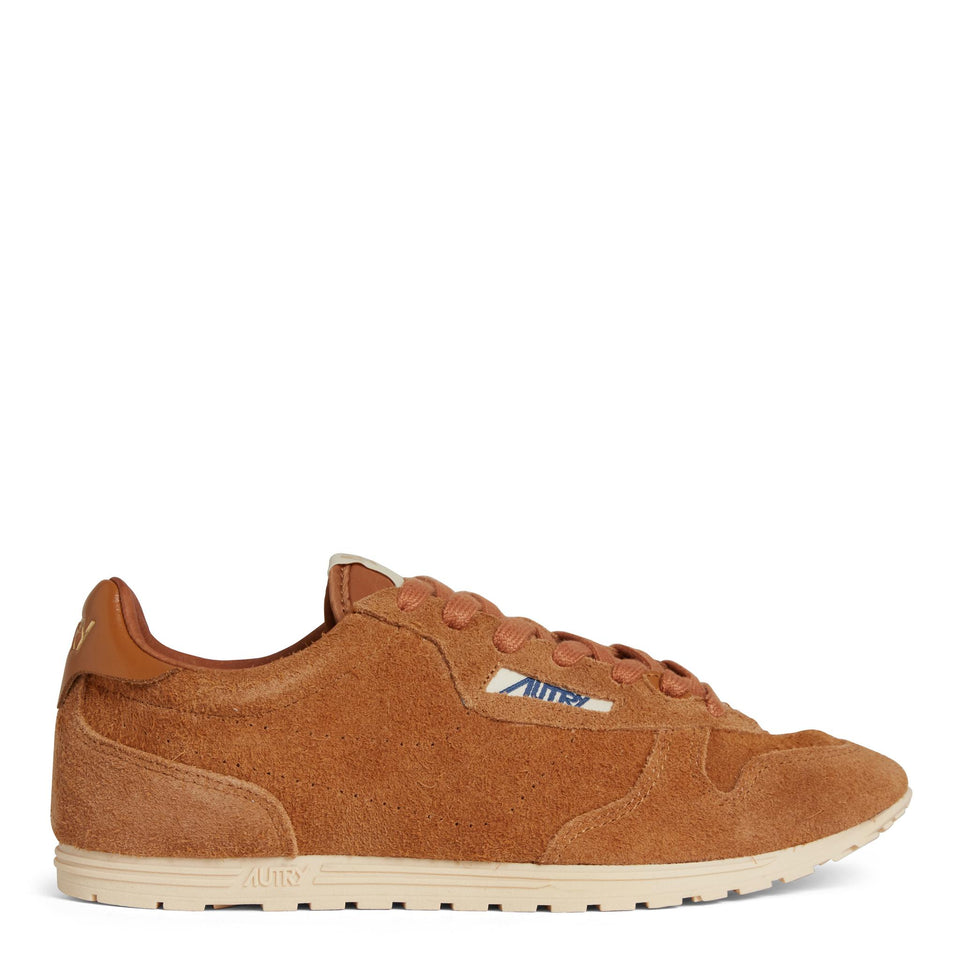 Sneakers ''Windspin'' in suede marrone WSLW-PB04 BROWN AUTRY