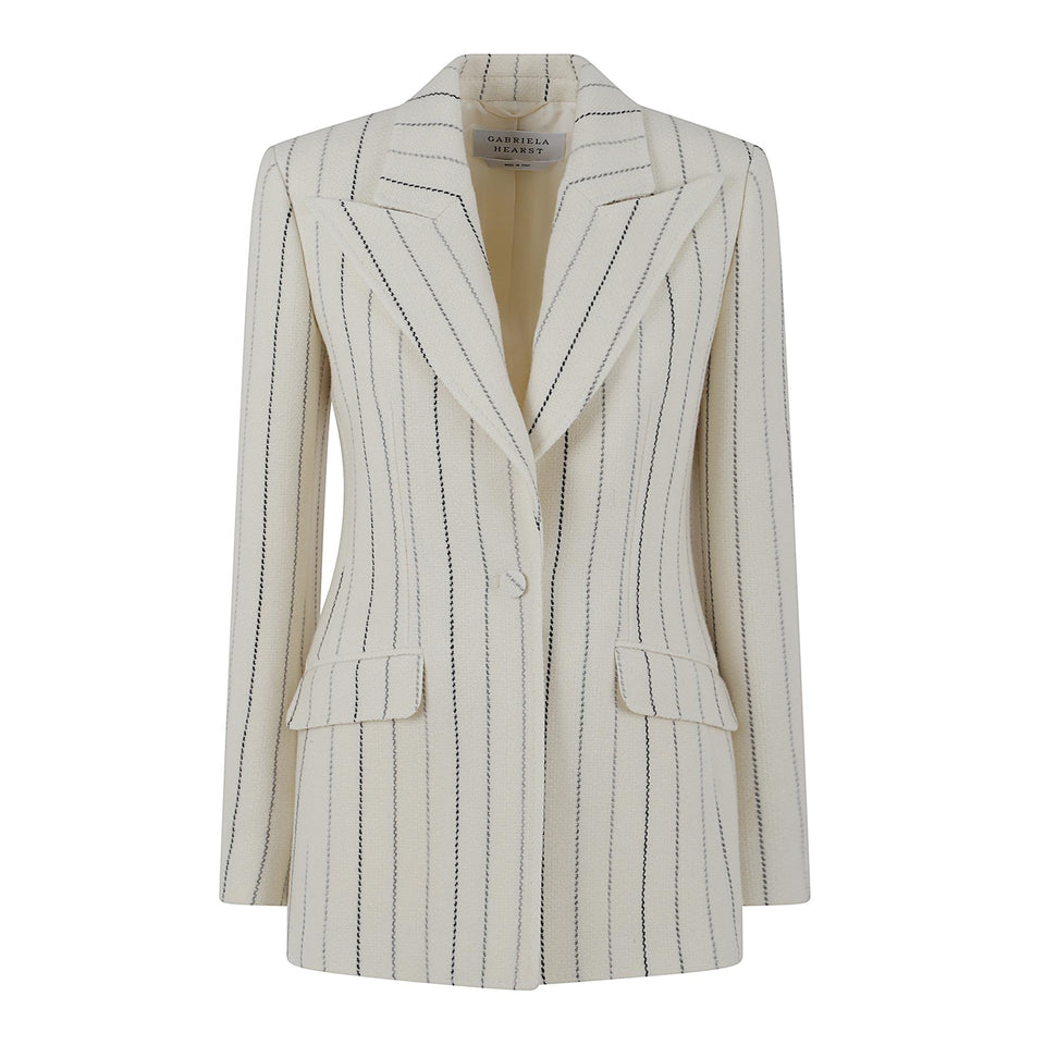 Giacca mono petto in lana bianca 1255001 W168IVM GABRIELA HEARST